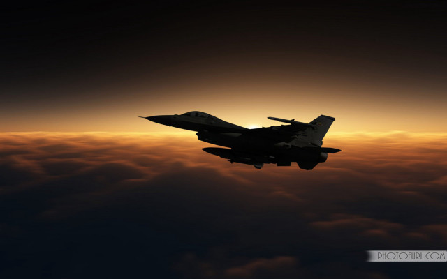 Jet sunset clouds flying sky free wallpaper - medium preview image