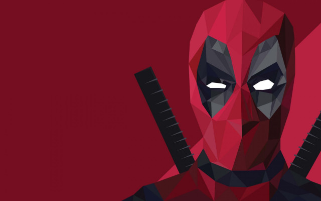 Deadpool gun red background black free wallpaper - medium preview image