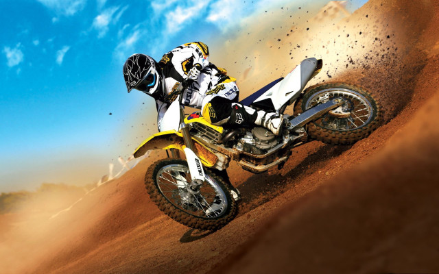 Dirt bike desert track sky #2 free wallpaper - medium preview image