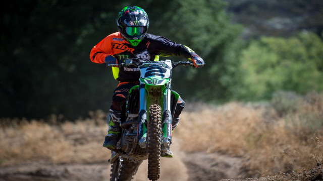 Dirt bike ride woods trees free wallpaper - medium preview image