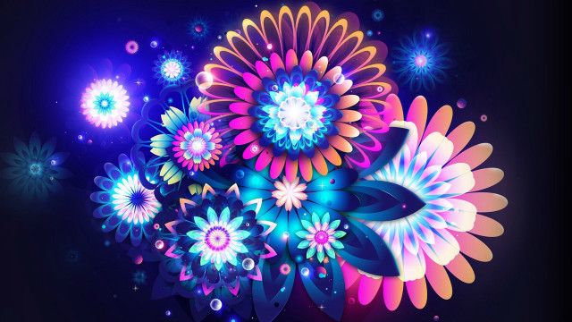 Colorful flower arrangement dark background #3 free wallpaper - medium preview image