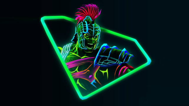 Neon colored man mohawk head free wallpaper - medium preview image
