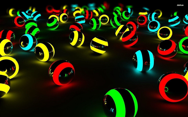 Colorful balls numbers dark room #2 free wallpaper - medium preview image