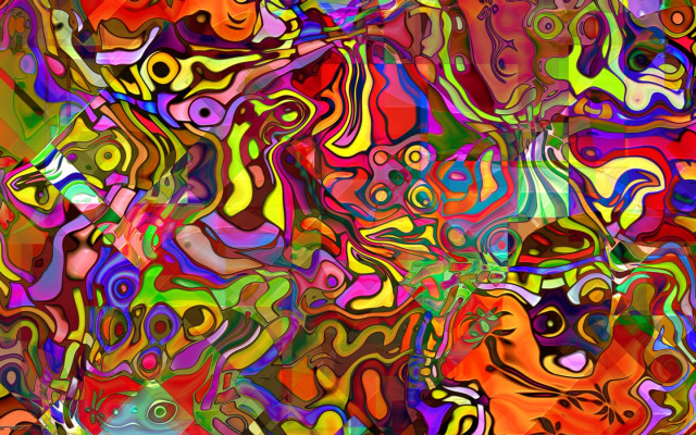 Colorful abstract painting vibrant shapes #3 free wallpaper - medium preview image