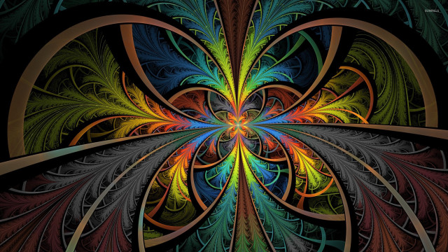 Colorful abstract flower design center free wallpaper - medium preview image