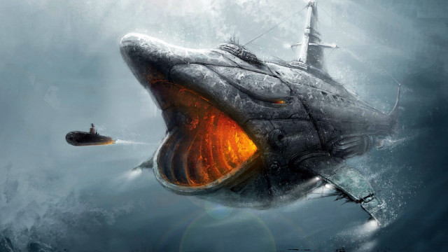 Large shark boat mouth ship free wallpaper - medium preview image
