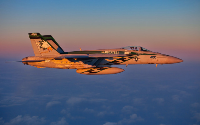 Fighter jet sunset clouds blue free wallpaper - medium preview image