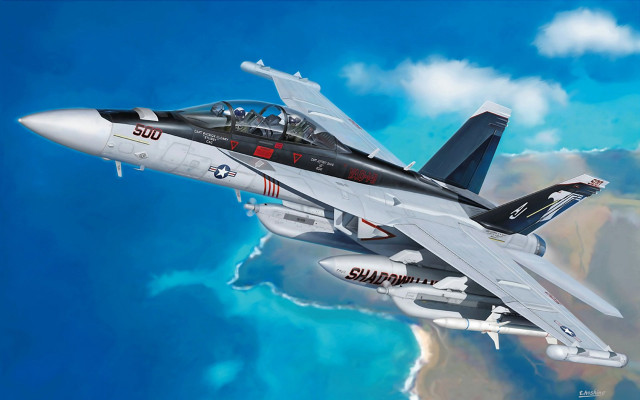 Fighter jet ocean mountain range free wallpaper - medium preview image