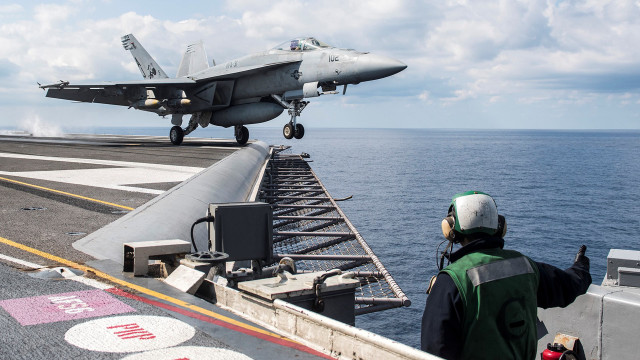 Fighter jet takeoff aircraft carrier #2 free wallpaper - medium preview image