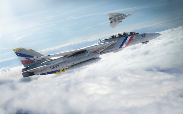 Fighter jet flying sky clouds #2 free wallpaper - medium preview image