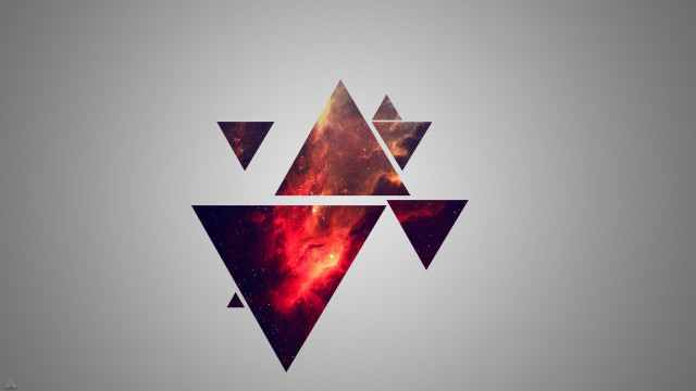 Space themed triangle star red free wallpaper - medium preview image