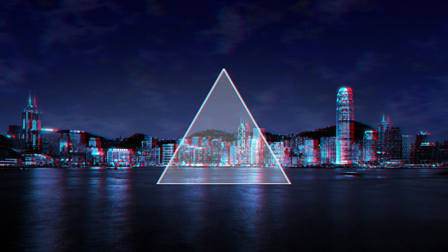 Large triangle object water city free wallpaper - medium preview image