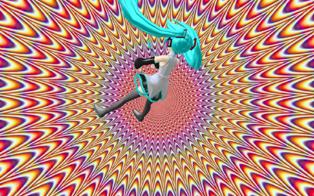 Woman flying colorful pattern blue free wallpaper - medium preview image
