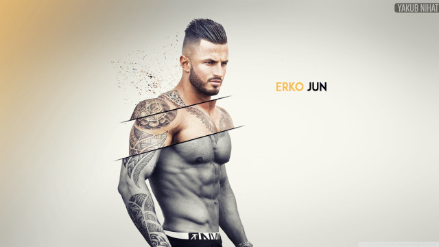 Tattooed man 3d render promotional free wallpaper - medium preview image