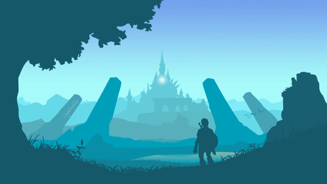 Person castle light shadow ground free wallpaper - medium preview image