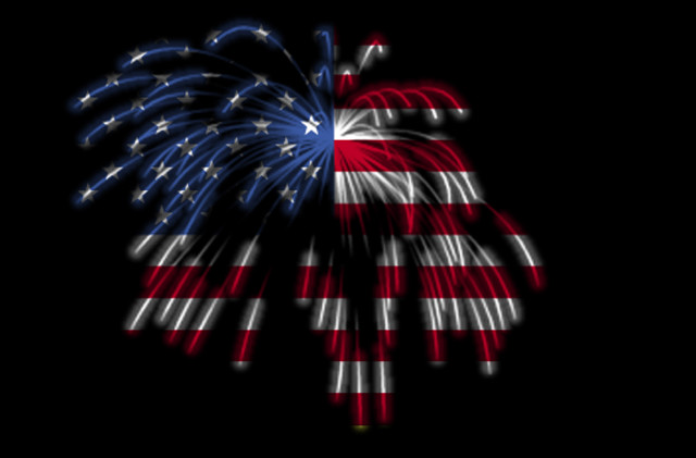 Fireworks american flag colors black free wallpaper - medium preview image