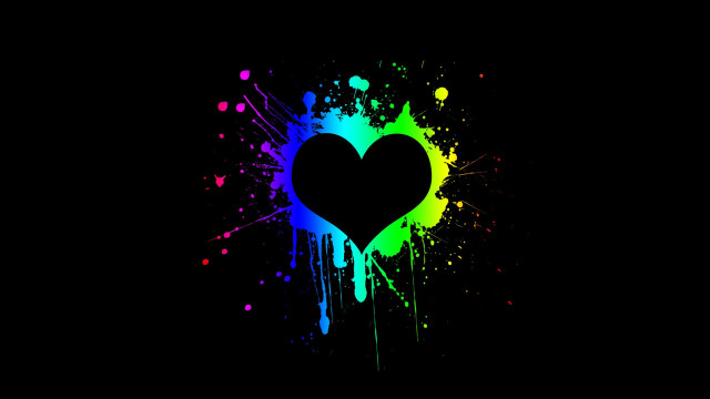 Heart paint splatters sprays dark free wallpaper - medium preview image