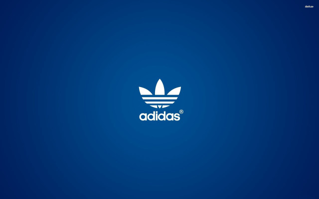 Blue background white adidas logo #3 free wallpaper - medium preview image