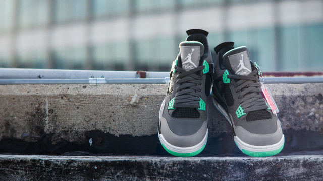 Sneakers ledged glass window green free wallpaper - medium preview image