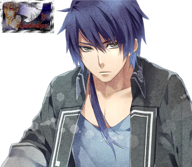 Man blue hair jacket cell free wallpaper - medium preview image