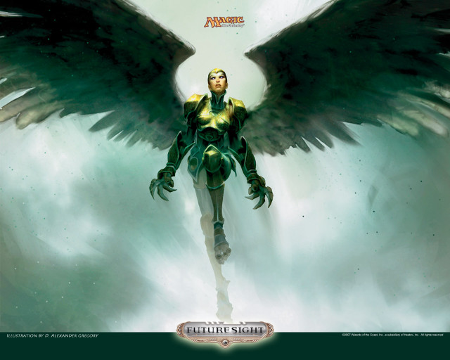 Woman wings clouds arms outstretched free wallpaper - medium preview image