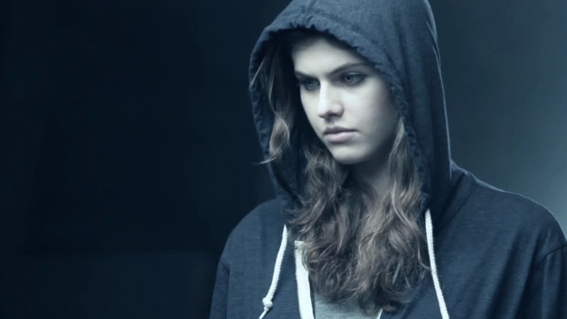 Woman hooded sweatshirt serious look free wallpaper - medium preview image