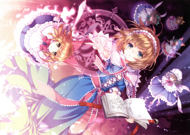 Girl blue dress holding book free wallpaper - medium preview image
