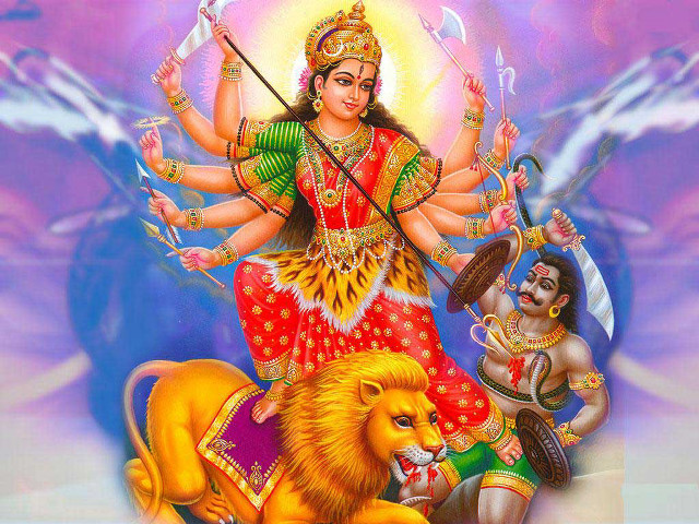 Man riding lion sword painting free wallpaper - medium preview image