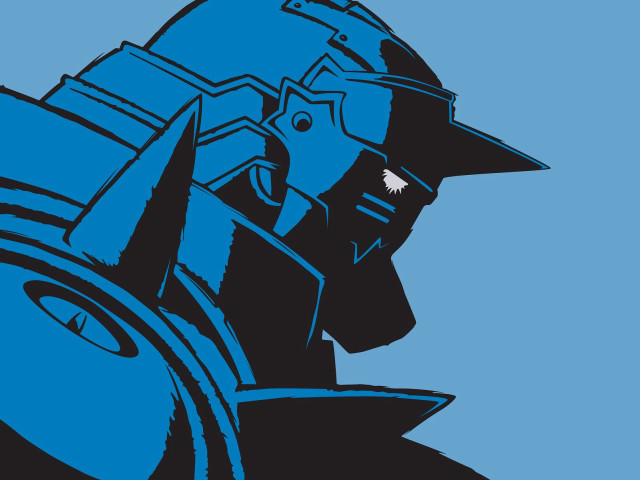 Man hat blue background black free wallpaper - medium preview image