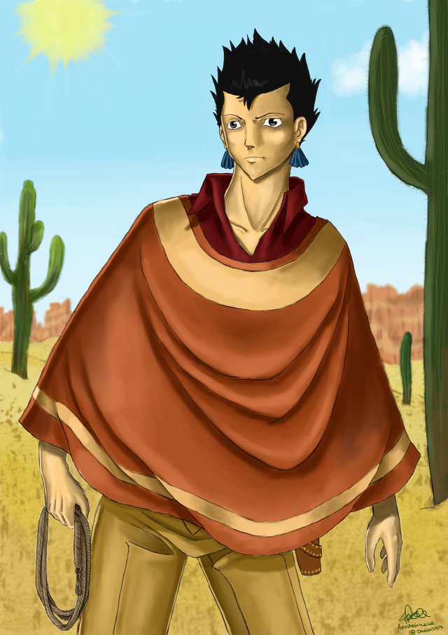 Man cape desert cactus background free wallpaper - medium preview image