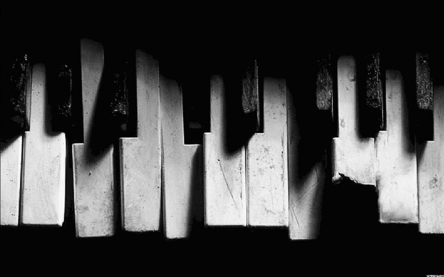 Black white piano keys fluxus free wallpaper - medium preview image