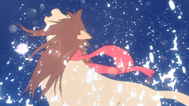 Cartoon character horse snow scarf free wallpaper - medium preview image