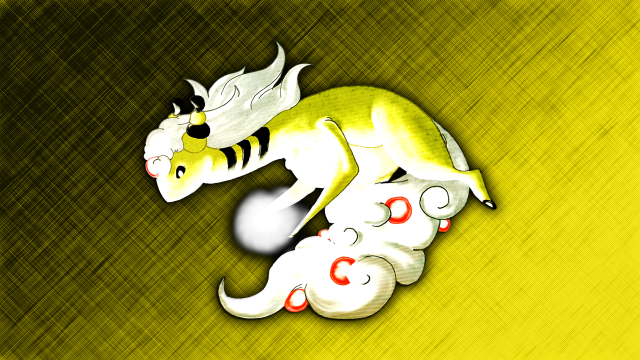 Yellow white dragon red eyes free wallpaper - medium preview image