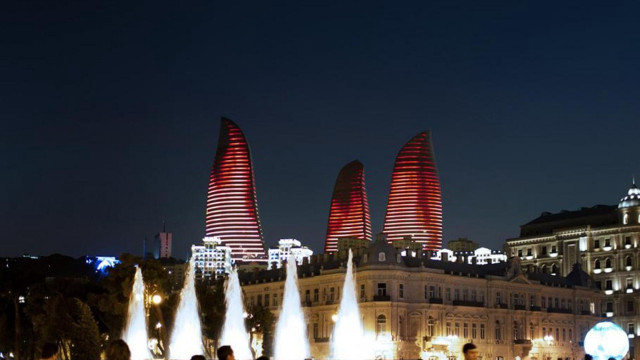 Fountain group night building lights free wallpaper - medium preview image