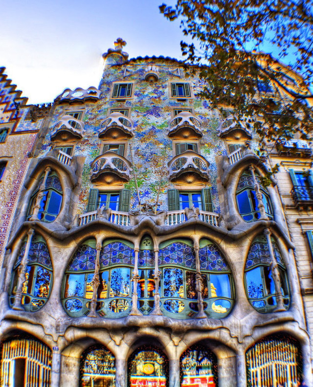 Building windows clock tree front free wallpaper - medium preview image