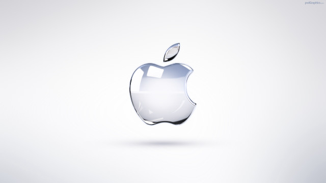 Apple logo white background shadow free wallpaper - medium preview image