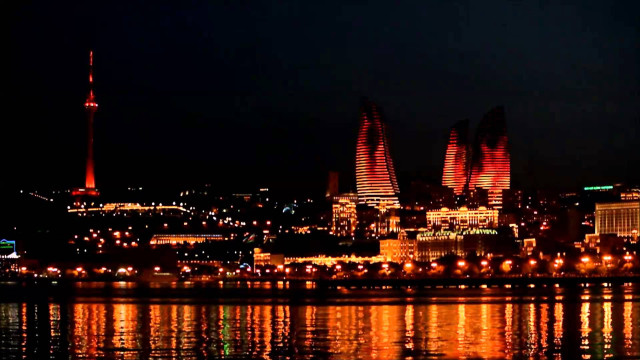 City skyline night reflection water #6 free wallpaper - medium preview image
