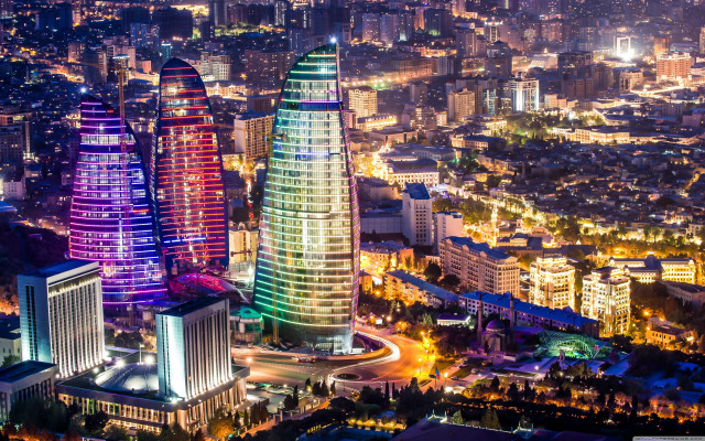 City night tall building rainbow free wallpaper - medium preview image
