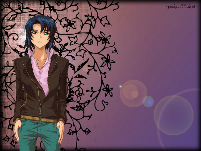 Blue hair man purple background free wallpaper - medium preview image