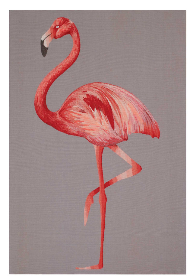 Pink flamingo gray background black free wallpaper - medium preview image