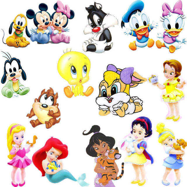 Cartoon characters group together image free wallpaper - medium preview image