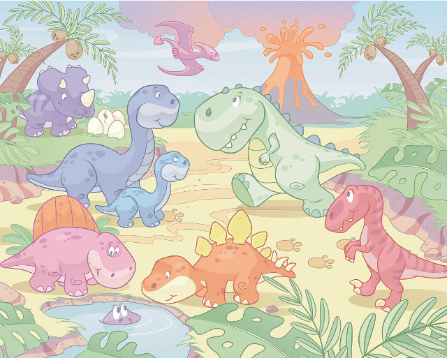 Dinosaurs jungle walking trees plants free wallpaper - medium preview image