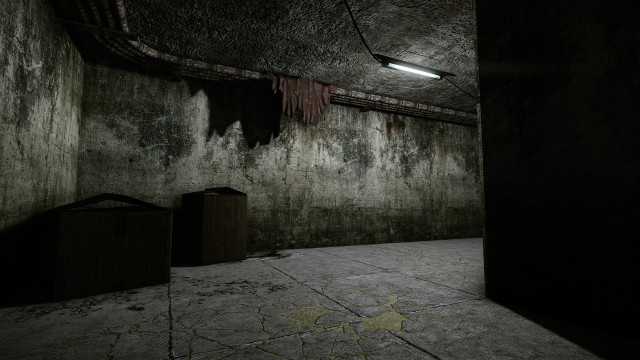Dark room trashcan ceiling light free wallpaper - medium preview image
