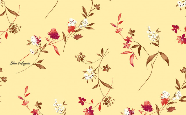Yellow background flowers leaves bunch #2 free wallpaper - medium preview image