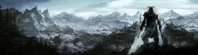 Man snow mountain sword background free wallpaper - medium preview image
