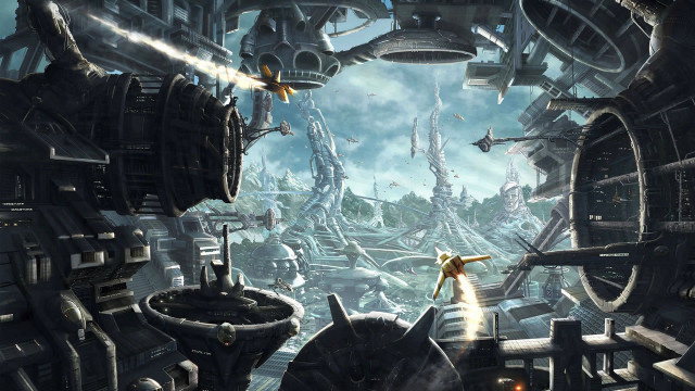 Futuristic city giant machine man #2 free wallpaper - medium preview image