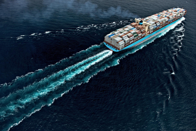 Large boat containers smaller boat free wallpaper - medium preview image