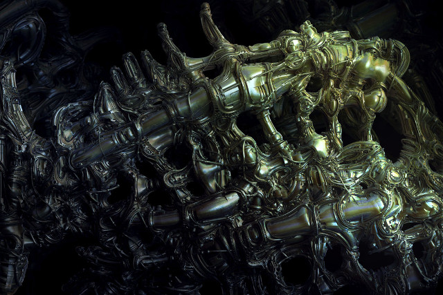 Metallic bioreal armor glowing raytraced free wallpaper - medium preview image