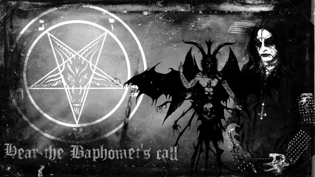 Demon pentagram black white photo #2 free wallpaper - medium preview image
