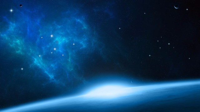 Blue planet stars bright light free wallpaper - medium preview image